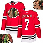 Blackhawks #7 Esposito Red With Special Glittery Logo Adidas Jersey,baseball caps,new era cap wholesale,wholesale hats